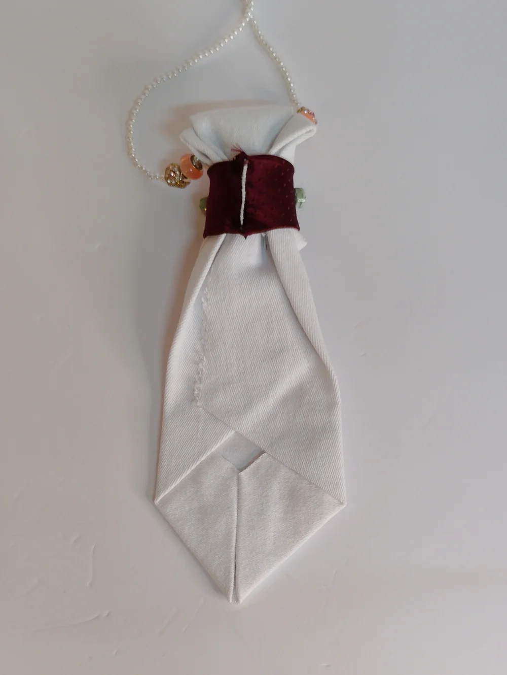 White Denim Necklace Necktie